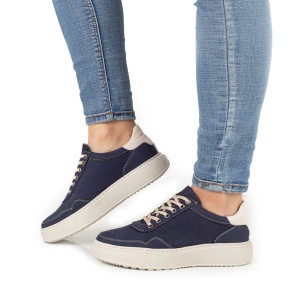 Pantofi Dama Casual Piele Naturala 1281 Albastru - Img 2
