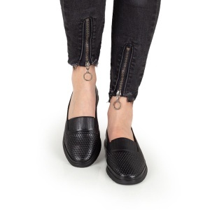 Pantofi Dama Casual Piele Naturala 1293 Negru  - Img 2