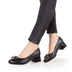 Pantofi Dama Eleganti Piele Naturala 1286 Negru-1 - Img 3