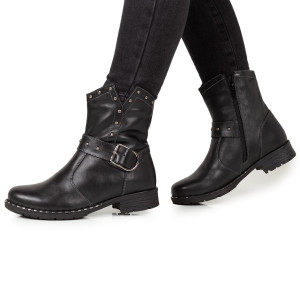 Ghete Piele Naturala Dama 1574 Negru - Img 2