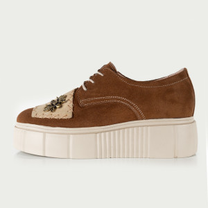 Pantofi Dama Casual Piele Naturala 1242-45 Maro Bej - Img 2