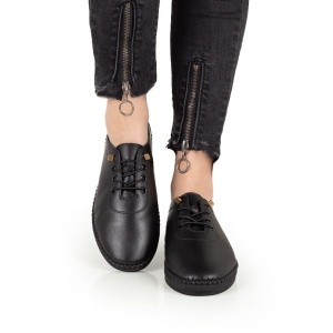 Pantofi Dama Casual Piele Naturala 1289 Negru - Img 3