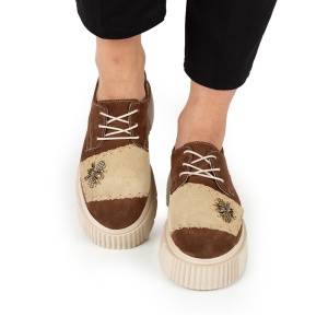 Pantofi Dama Casual Piele Naturala 1242-45 Maro Bej - Img 4