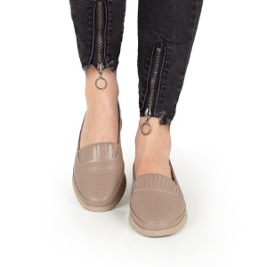 Pantofi Dama Casual Piele Naturala 1293 Cappuccino - Img 2