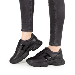 Pantofi Dama Casual Piele Naturala 1296 Negru - Img 2