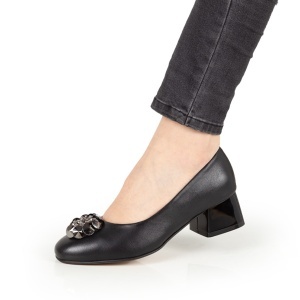 Pantofi Dama Eleganti Piele Naturala 1286 Negru-1