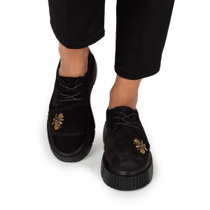 Pantofi Dama Casual Piele Naturala 1242-45 Negru Velur - Img 2