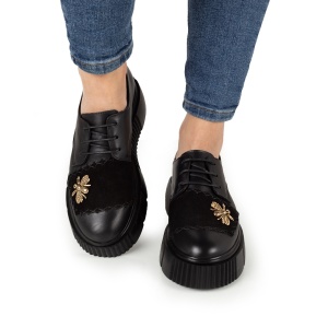 Pantofi Dama Casual Piele Naturala 1242-45 Negru - Img 3