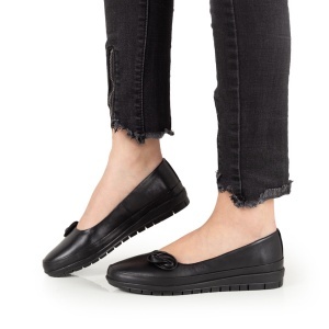 Pantofi Dama Casual Piele Naturala 1292 Negru - Img 2