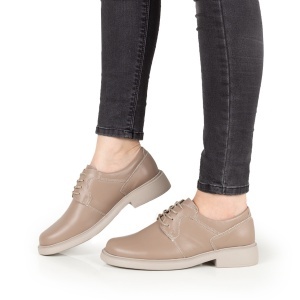 Pantofi Dama Casual Piele Naturala 156 Bej - Img 2