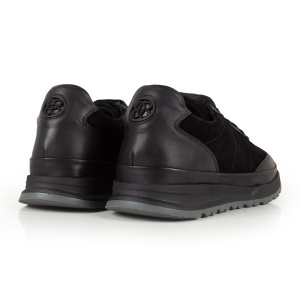 Pantofi Sport Piele Naturala 2085 Negru Velur - Img 2