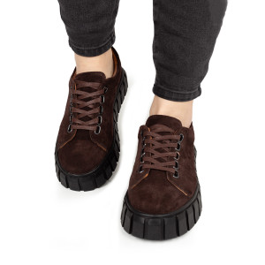 Pantofi Dama Casual Piele Naturala 107 Maro Velur - Img 3