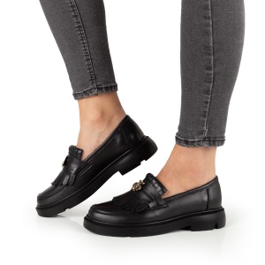 Pantofi Dama Casual Piele Naturala 1263-24 Negru - Img 3