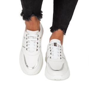 Pantofi Dama Casual Piele Naturala 1278 Alb - Img 3