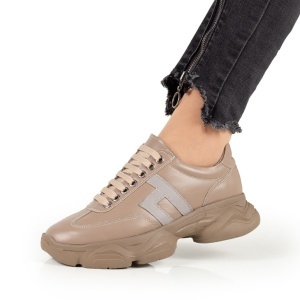 Pantofi Dama Casual Piele Naturala 1296 Cappuccino
