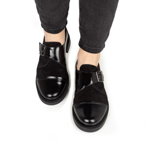 Pantofi Dama Casual Piele Naturala 1269 Negru Lac - Img 3
