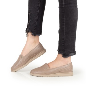 Pantofi Dama Casual Piele Naturala 1293 Cappuccino - Img 3