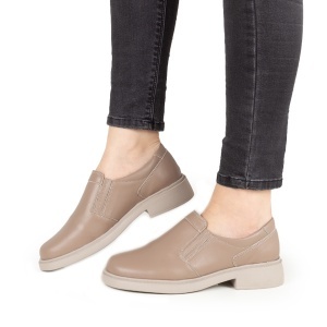 Pantofi Dama Casual Piele Naturala 158 Bej - Img 2