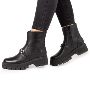 Ghete Piele Naturala Dama 311-39 Negru - Img 2