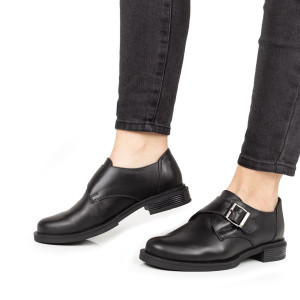 Pantofi Dama Casual Piele Naturala 1269 Negru - Img 2