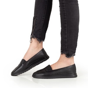 Pantofi Dama Casual Piele Naturala 1293 Negru  - Img 3