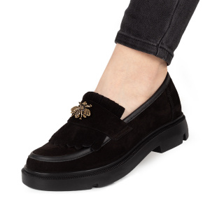 Pantofi Dama Casual Piele Naturala 1263-24 Negru Velur