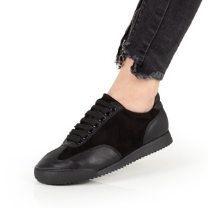 Pantofi Dama Casual Piele Naturala 1296-07 Negru