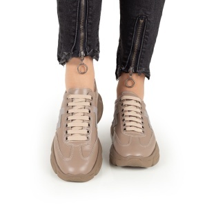 Pantofi Dama Casual Piele Naturala 1296 Cappuccino - Img 2