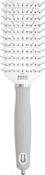 Olivia Garden Perie profesionala de par Expert Care Vent Nylon Bristles White&Grey Medium