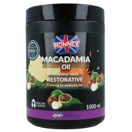 Ronney Macadamia Oil - Masca restructuranta pentru par uscat 1000ml