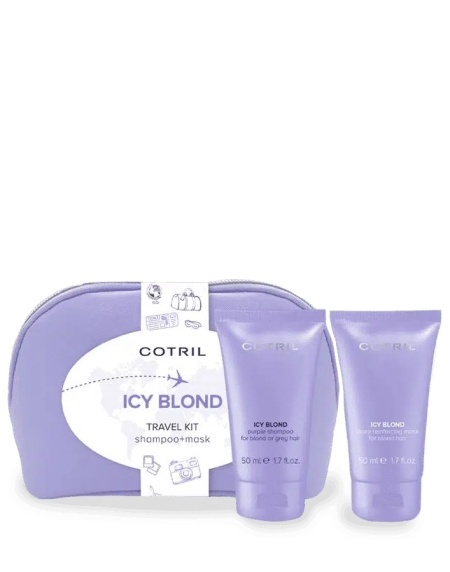 Cotril Sampon cu pigment violet+masca pentru par blond Icy Blond Travel Kit 100ml