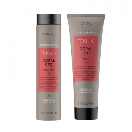 Lakme Set nuantator sampon+masca pentru par roscat Teknia Refresh Coral Red