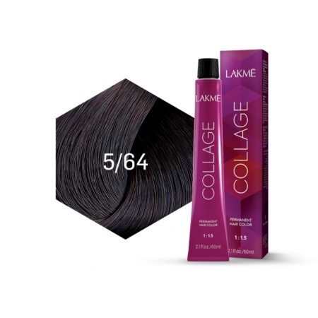 Lakme Vopsea de par permanenta 5/64 saten deschis castaniu cupru Collage 60ml