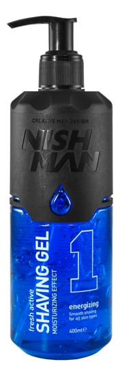 NishMan Energizing Shaving Gel 1 Gel de ras albastru 400 ml