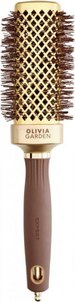 Olivia Garden Perie profesionala patrata pentru par 20mm Expert Blowout Straight Wavy Bristles Gold&amp;Brown