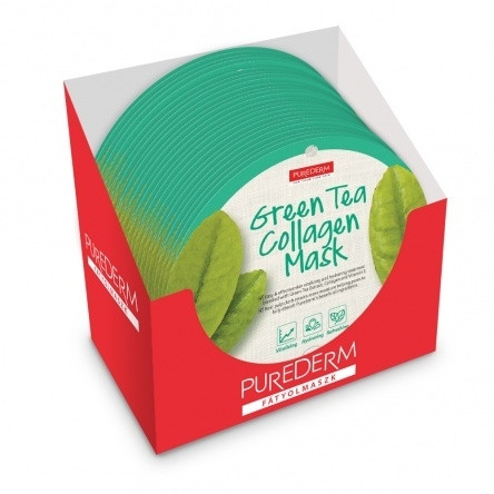 Purederm Masca cu colagen si extract de ceai verde 24 buc