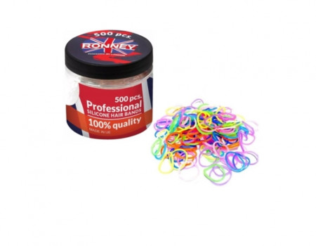 Ronney Elastice colorate din silicon pentru par 500 buc