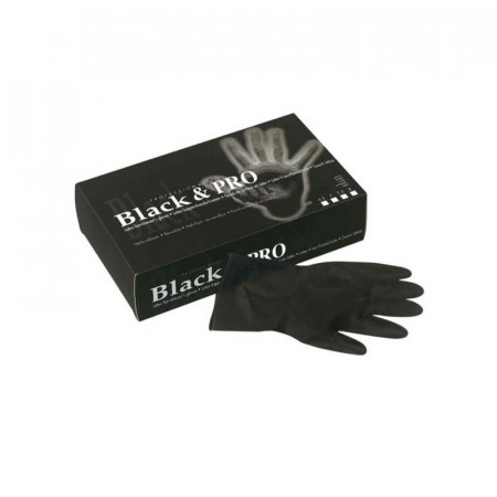 Sibel Manusi latex reutilizabile Black&Pro nepudrate negre 20 buc marimea S