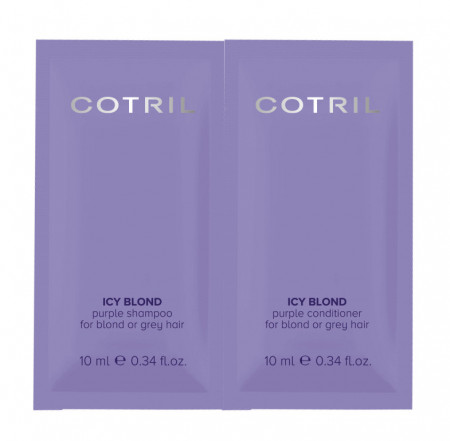 Cotril Icy Blond - Mostra antiingalbenire cu pigment violet pentru par blond, decolorat : sampon+balsam 20ml