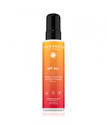 Evagarden Spray cu protectie solara pentru fata, corp si scalp SPF50+ ActiveGold Antiage 150ml