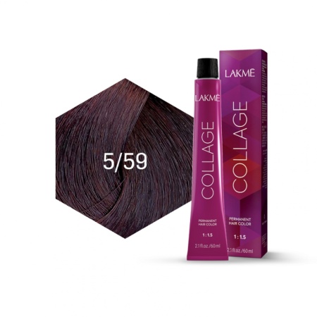 Lakme Vopsea de par permanenta 5/59 saten deschis mahon rosu Collage 60ml