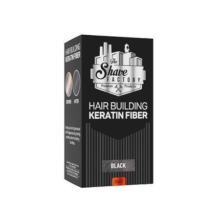 The Shave Factory Pudra fiber pentru par rar negru Black Fiber Keratin 22g