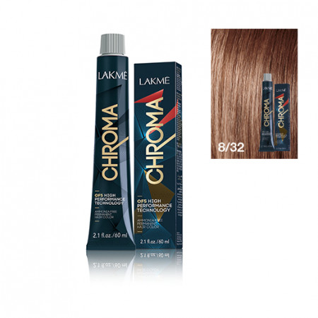 Lakme Vopsea de par permanenta fara amoniac blond deschis auriu violet 8/32 Chroma 60ml