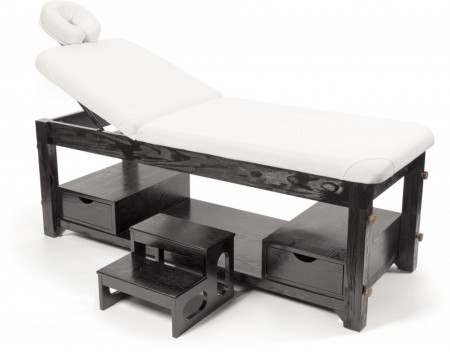 Sibel Zen II - Pat profesional de masaj si tratamente cu cadru din lemn si scara