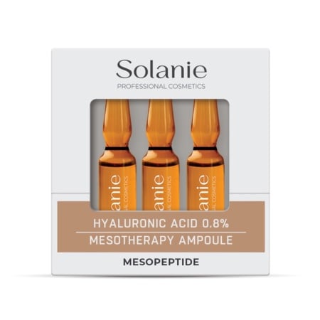 Solanie Fiole cu acid hialuronic 0.8% pentru mezoterapie HA Mesopeptide 3x2ml