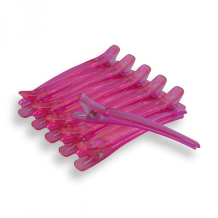 Akashi Clipsuri profesionale roz din plastic pentru sectionarea parului 10buc