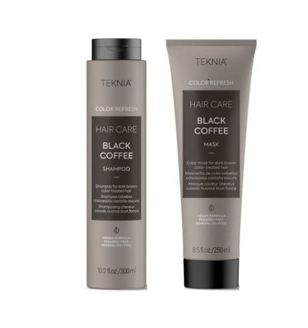 Lakme Set nuantator sampon+masca pentru par saten inchis Teknia Refresh Black Coffee