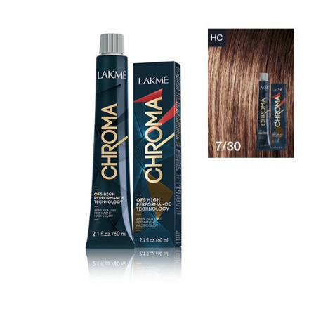 Lakme Vopsea de par permanenta fara amoniac blond mediu auriu 7/30 Chroma 60ml