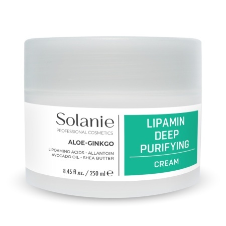 Solanie Crema de fata cu lipamina pentru curatare profunda Aloe Ginkgo 250ml