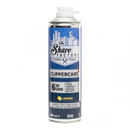 The Shave Factory Spray pentru masini de tuns Clippercare+ 6in1 Lemon 500ml